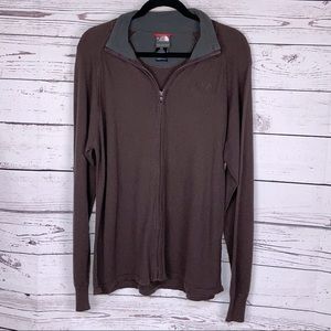 North Face Chocolate Full Zip Sweater Fleece Neck